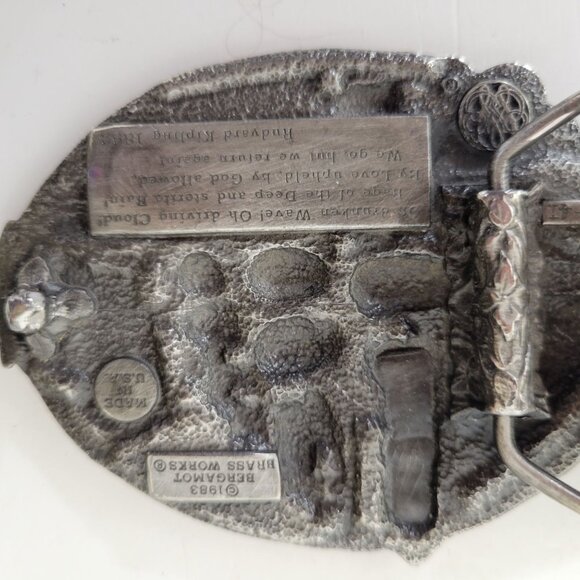 Bergamot Brass Works Clipper Ship Buckle with Tooled Leather Belt Size 40. - Picture 8 of 9